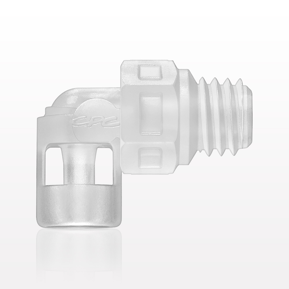 Threaded Elbow Connector, Barbed, Natural, 100/Bag