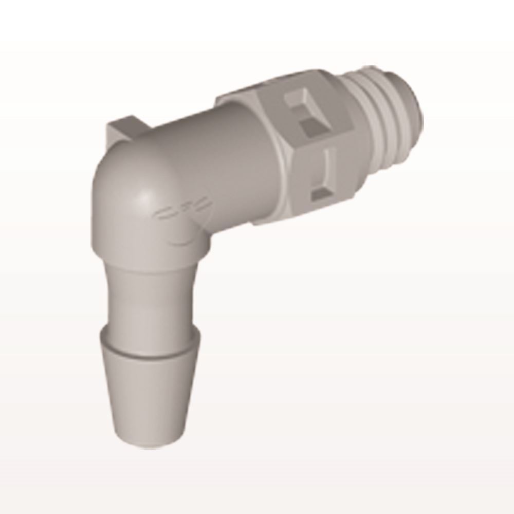 Threaded Elbow Connector, Barbed, Natural, 100/Bag