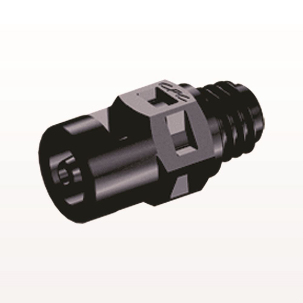 Threaded Connector, Barbed, Black, 100/Bag