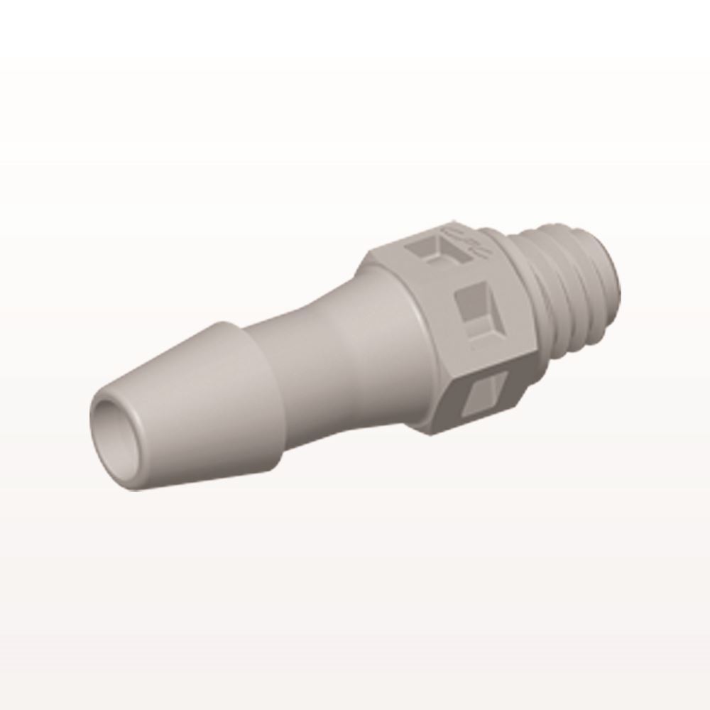 Threaded Connector, Barbed, Natural, 100/Bag