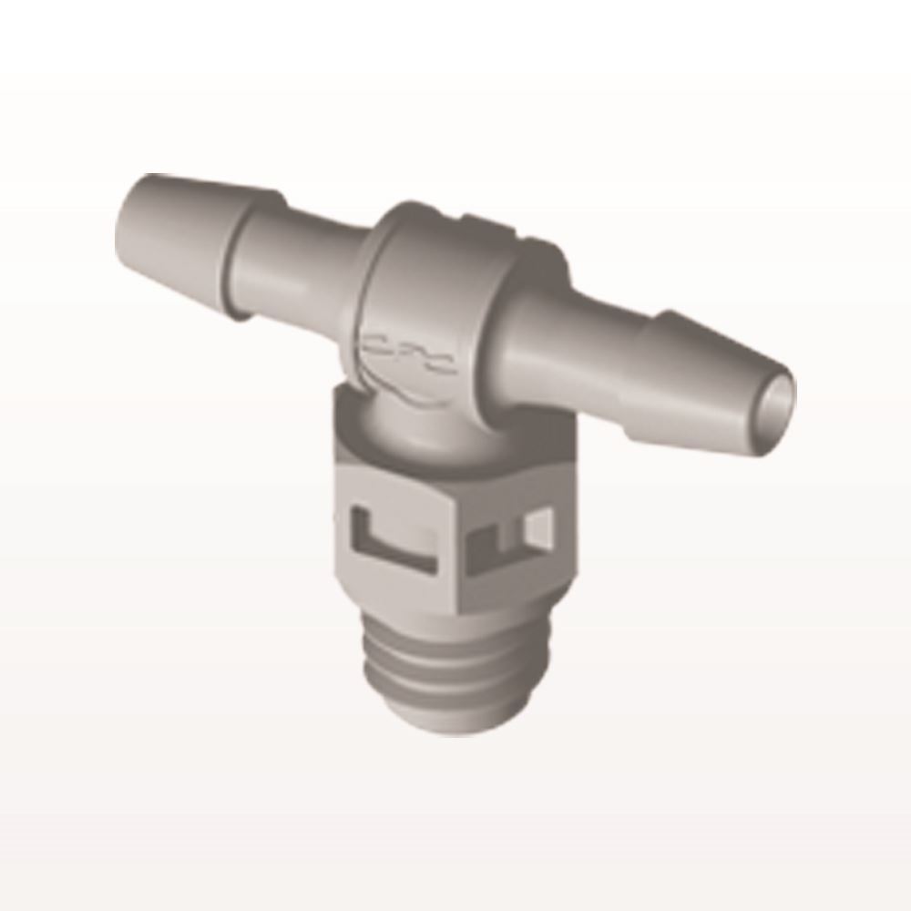 Threaded T Connector, Barbed, Natural, 100/Bag