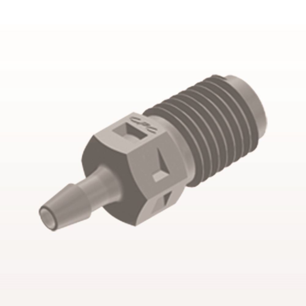 Threaded Connector, Barbed, Natural, 100/Bag