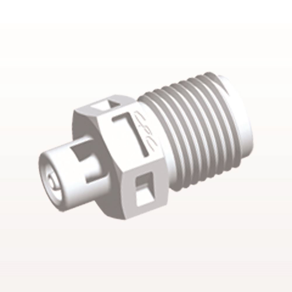 Threaded Connector, Barbed, White, 100/Bag