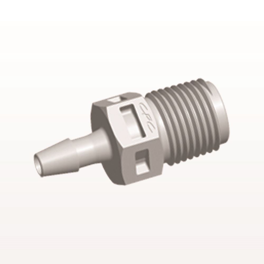 Threaded Connector, Barbed, Natural, 100/Bag