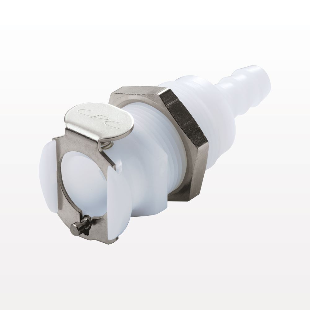PLC Connector, Panel Mount Body, Non-Valved, Barbed