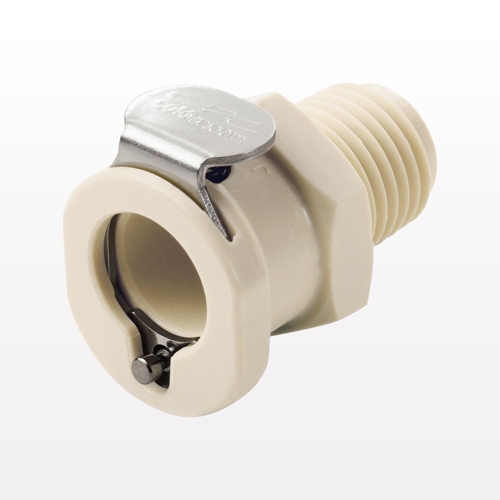 PLC12 Connector, Body, Valved, Threaded