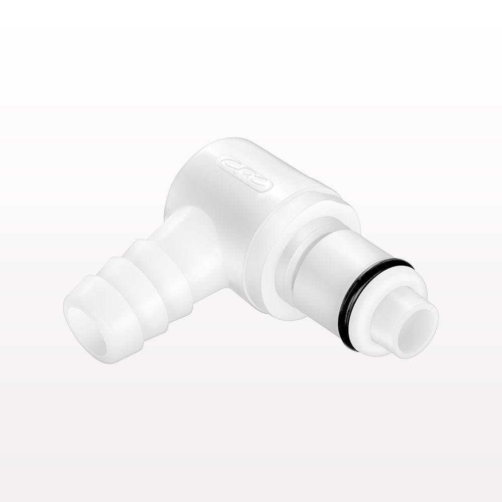 PLC Connector, Elbow Insert, Valved, Barbed