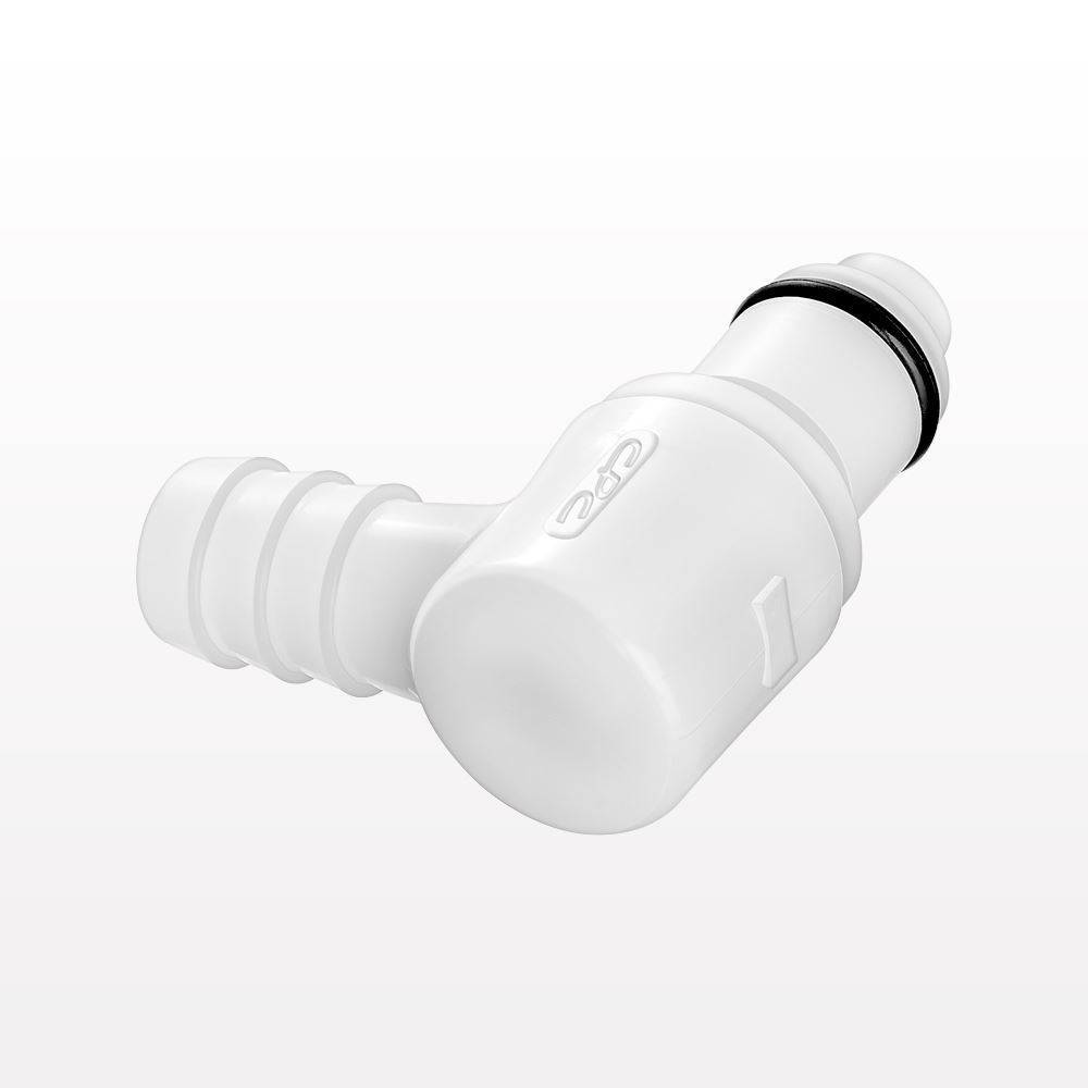 PLC Connector, Elbow Insert, Valved, Barbed