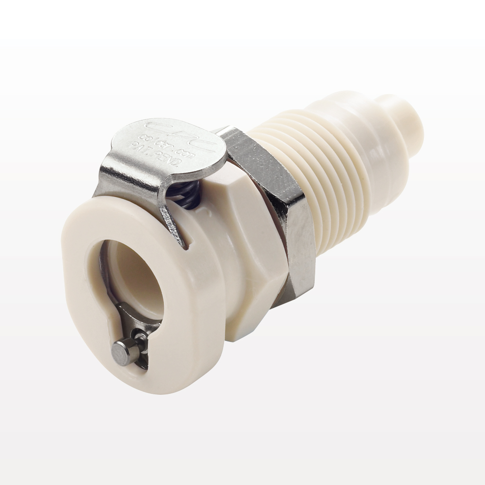 PMC12 Connector, Panel Mount Body, Valved, Barbed