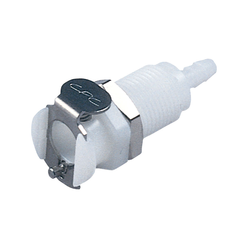 PMC Connector, Panel Mount Body, Valved, Barbed