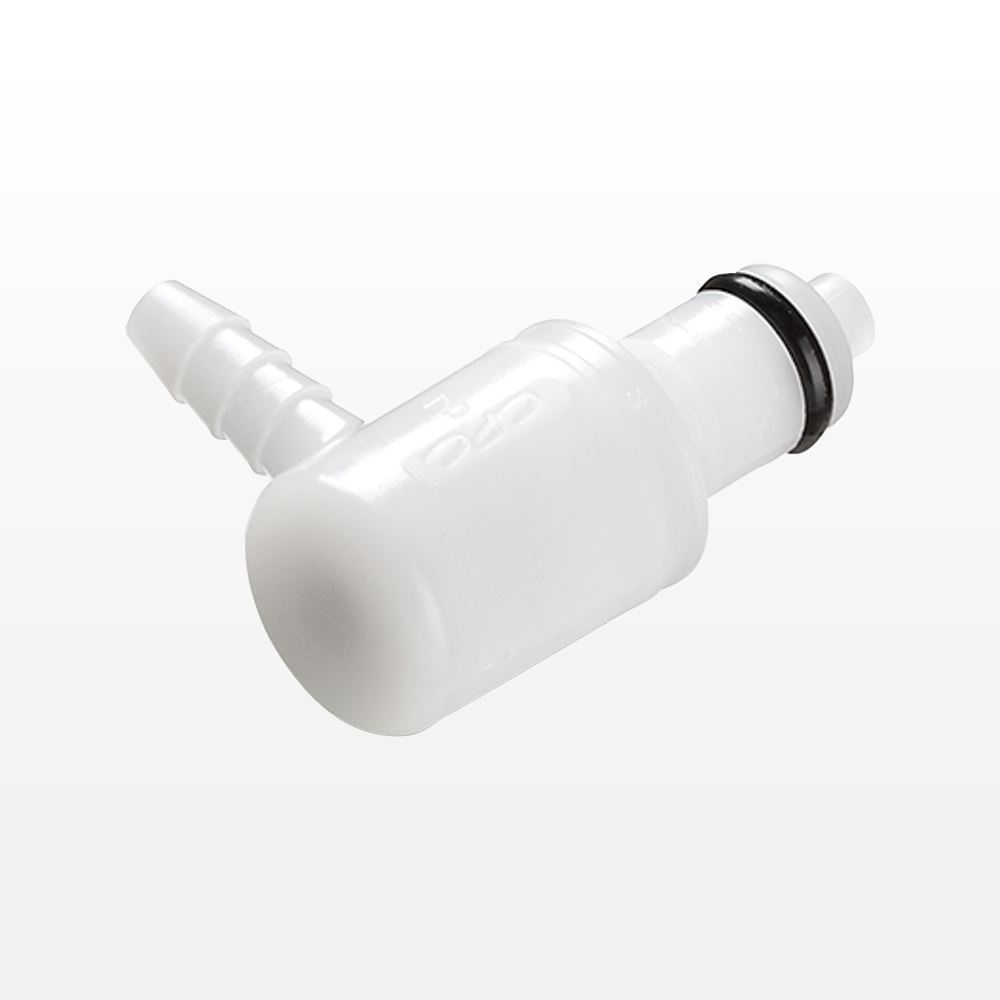 PMC Connector, Elbow Insert, Valved, Barbed