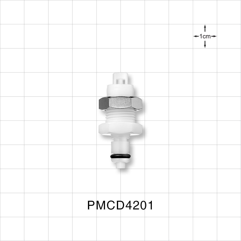 PMC Connector, Panel Mount Insert, Valved, Barbed