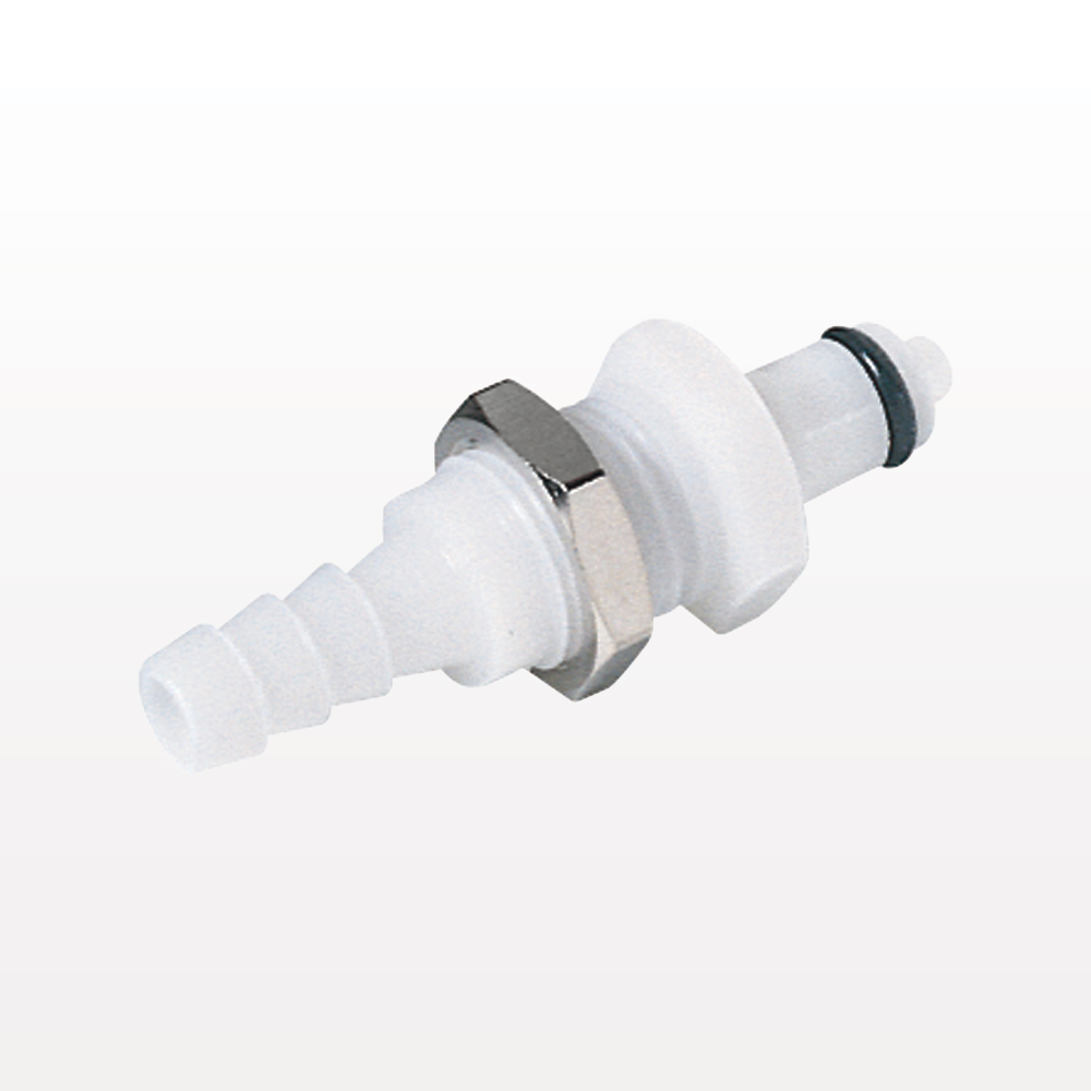 PMC Connector, Panel Mount Insert, Valved, Barbed