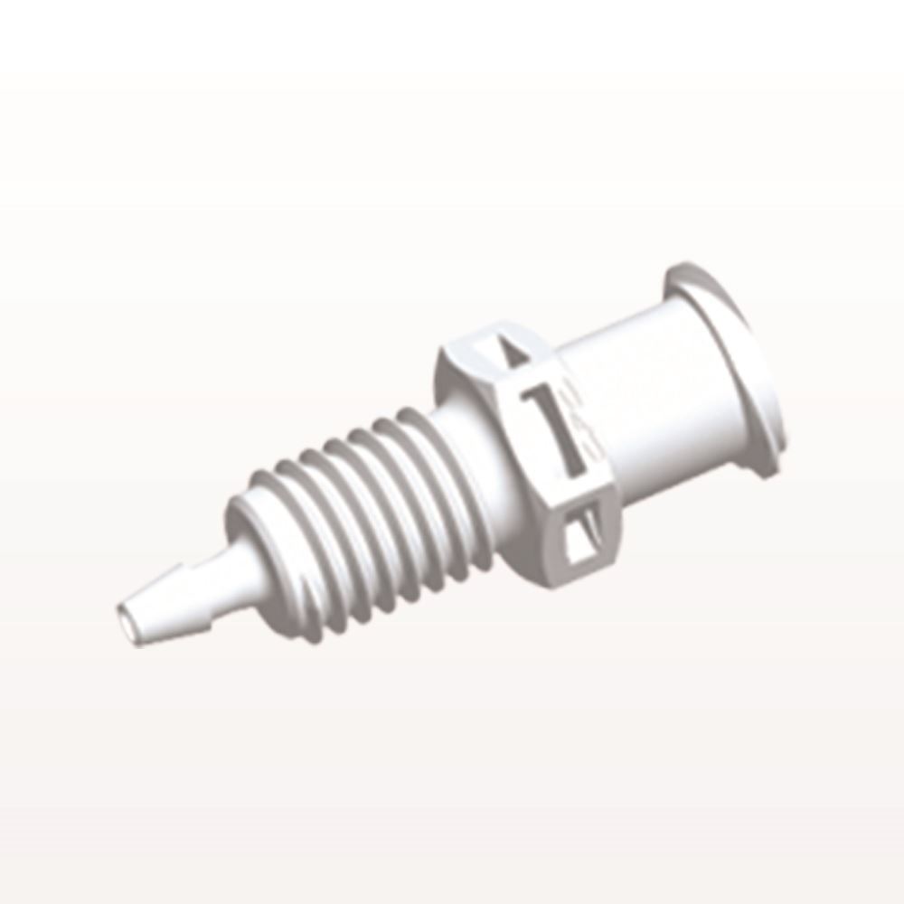 Panel Mount, Female Luer Lock, Barbed, White, 100/Bag