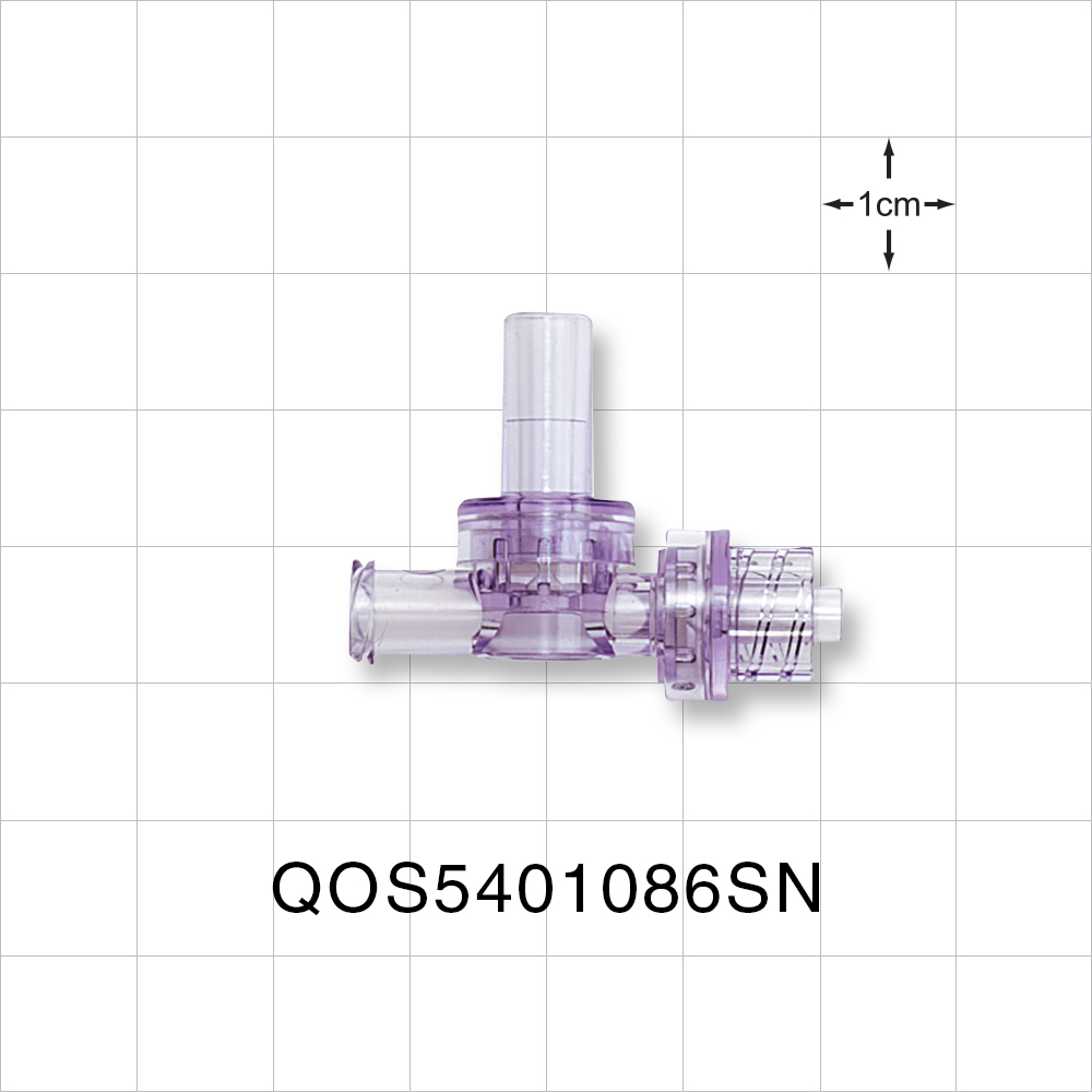 Dual Check Valve, Female Luer Slip Inlet, Male Luer Lock Outlet, Female Luer Lock Control Port