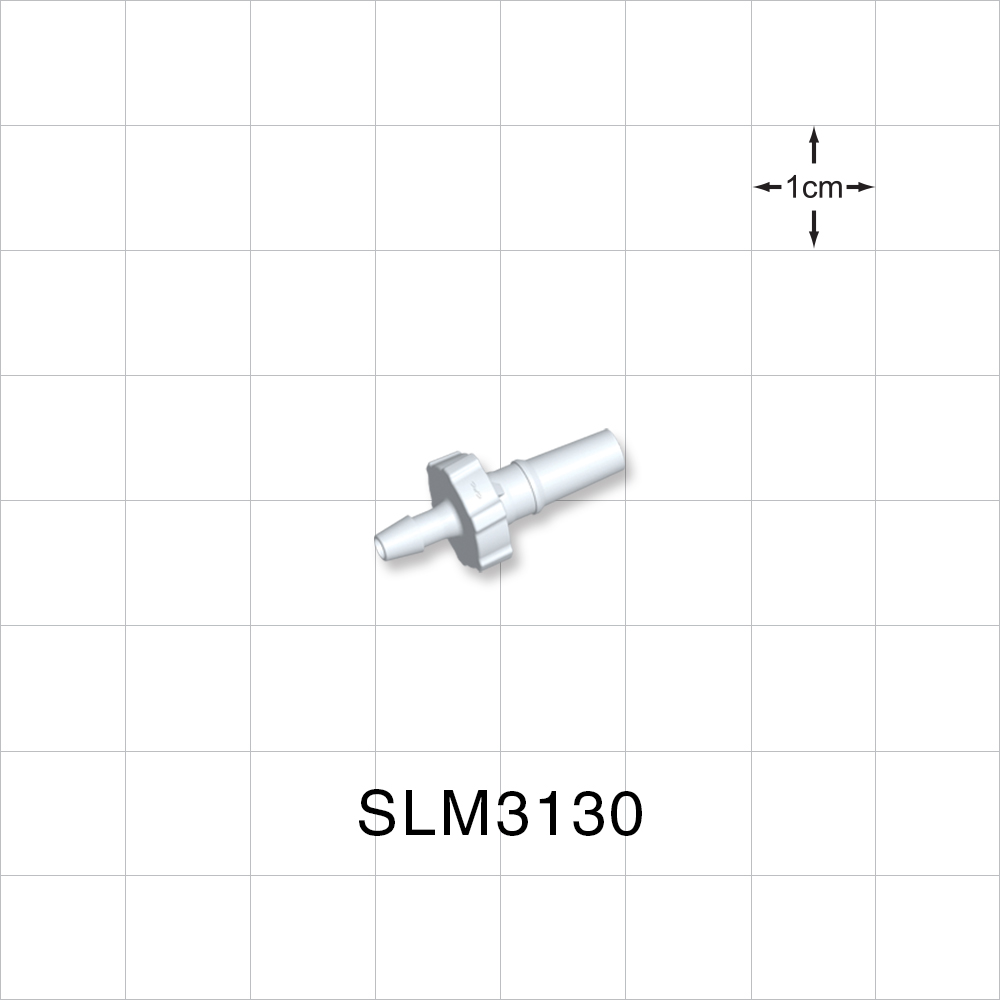 Male Luer Slip, Barbed, White, 100/Bag